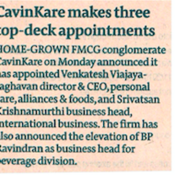 CavinKare strengthens leadership team