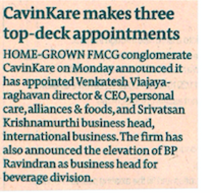 CavinKare strengthens leadership team