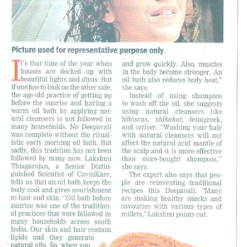 Traditional Snacks, oil, baths make a comeback