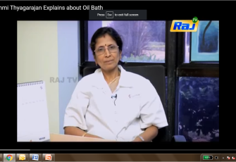 Ms. Lakshmi explains the benefits of oil bath